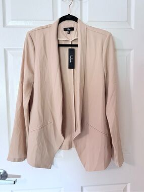Lulu's Women's Blush Open Drape Blazer